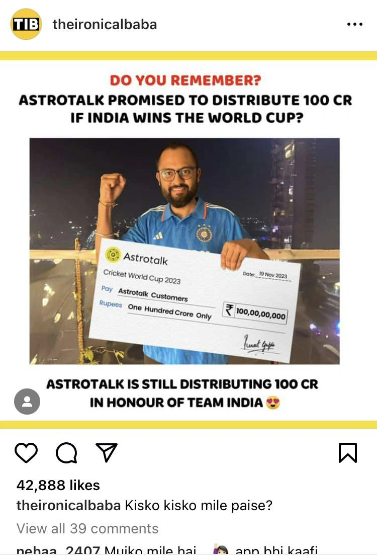 The Ironical Baba Post for Astrotalk Campaign